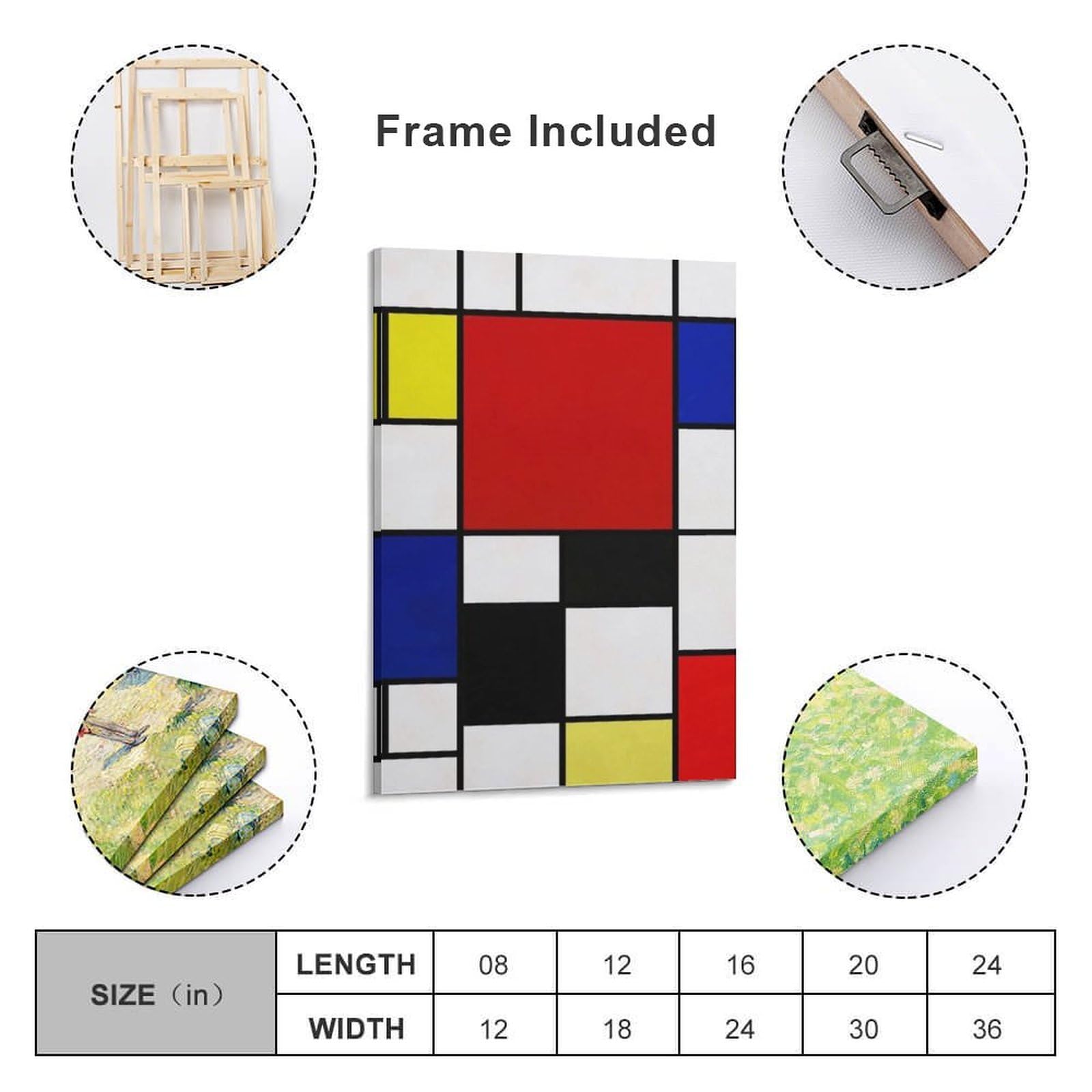 Amazon.co.jp: ピート・モンドリアン偉大な抽象画家たち絵画（赤・黄